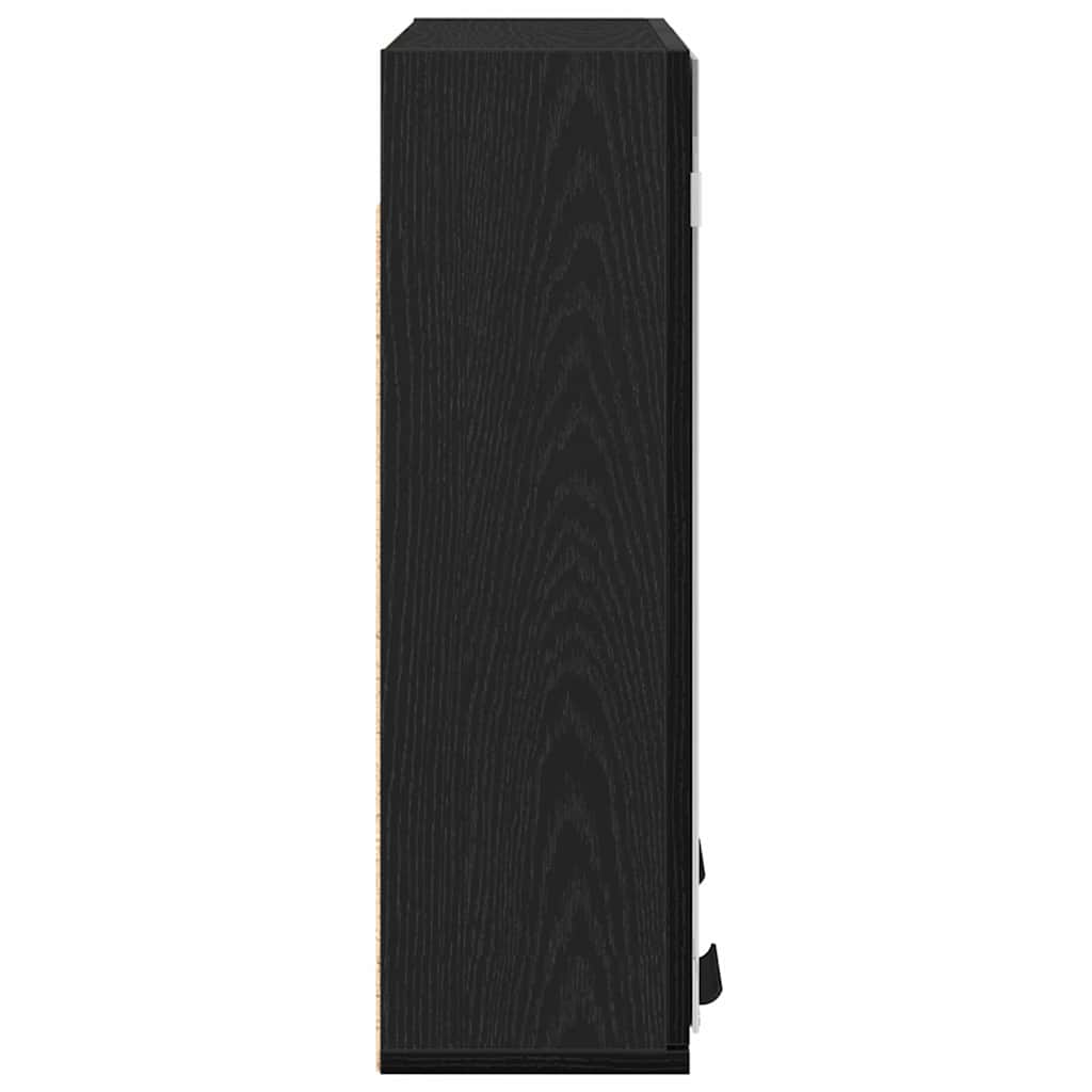 Black Oak Bathroom Cabinet with Mirror 64 x 20 x 67 cm