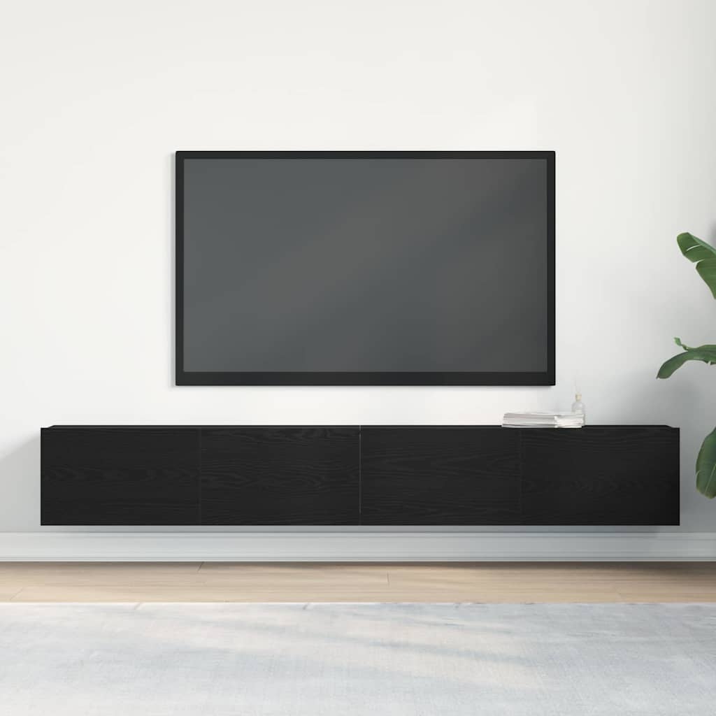TV Cabinet 2 pcs Black 100 x 30 x 30 cm