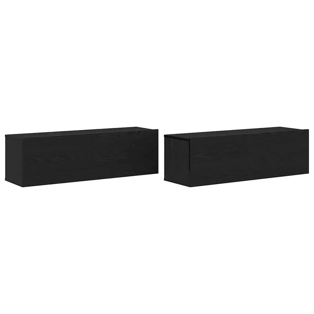 TV Cabinet 2 pcs Black 100 x 30 x 30 cm