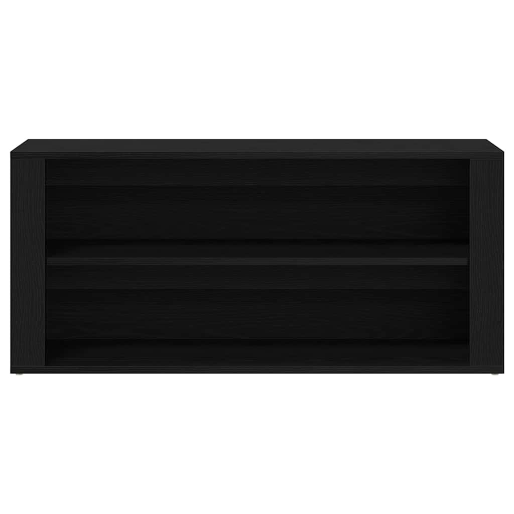 Shoe bench, black oak color, 100x35x45cm, engineered wood