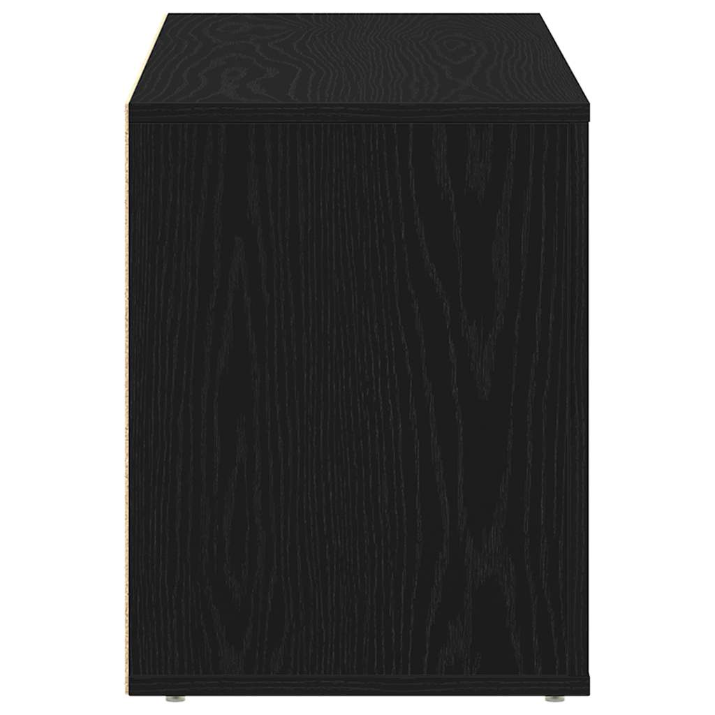 Shoe bench, black oak color, 100x35x45cm, engineered wood