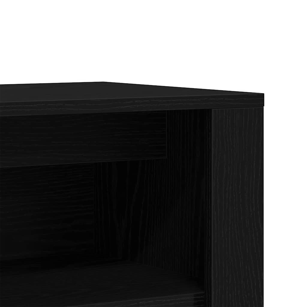 Shoe bench, black oak color, 100x35x45cm, engineered wood