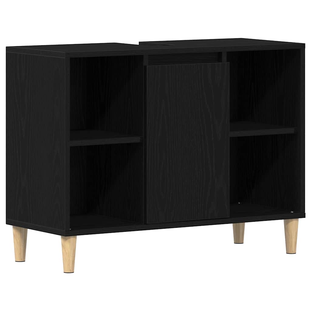 Sink cabinet, black oak, 80x33x60cm, engineered wood
