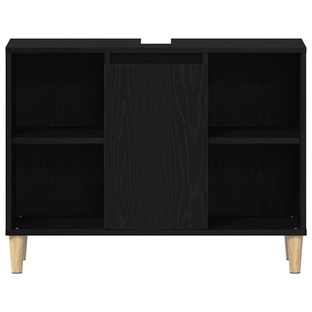 Sink cabinet, black oak, 80x33x60cm, engineered wood