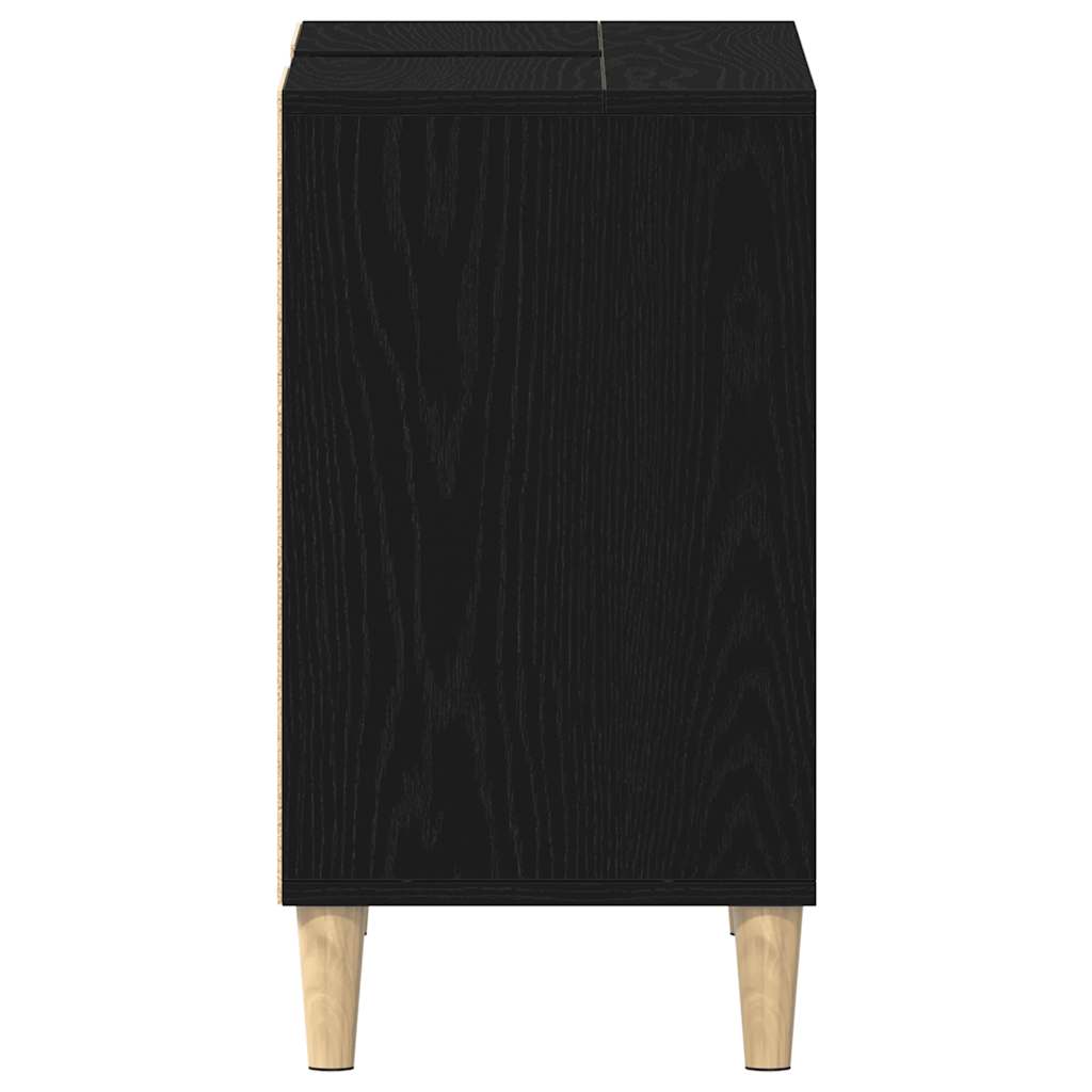 Sink cabinet, black oak, 80x33x60cm, engineered wood