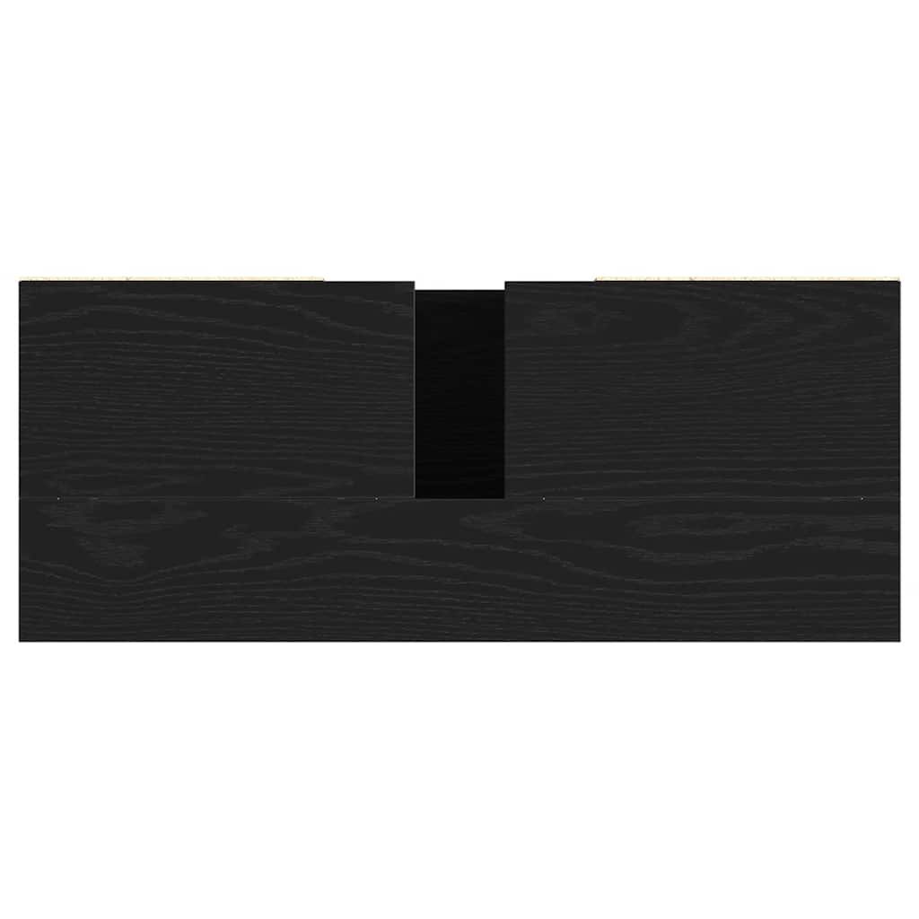 Sink cabinet, black oak, 80x33x60cm, engineered wood