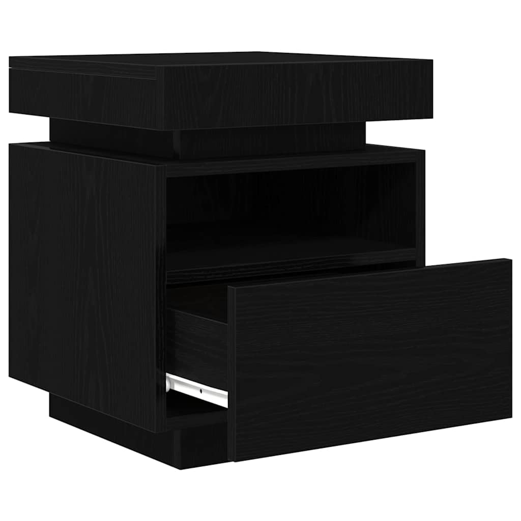 Naktinis staliukas 2 pcs juoda ąžuolo 40 x 39 x 48.5 cm