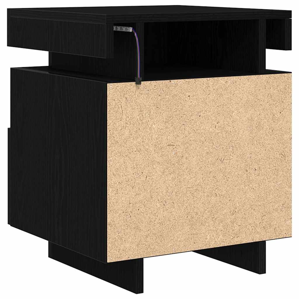 Naktinis staliukas 2 pcs juoda ąžuolo 40 x 39 x 48.5 cm