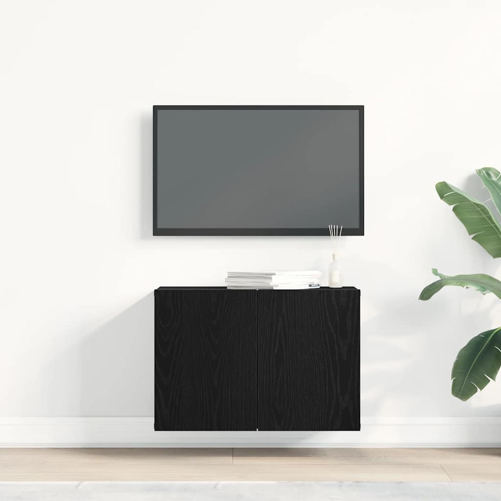 TV cabinet, black oak, 60x30x41 cm, engineered wood