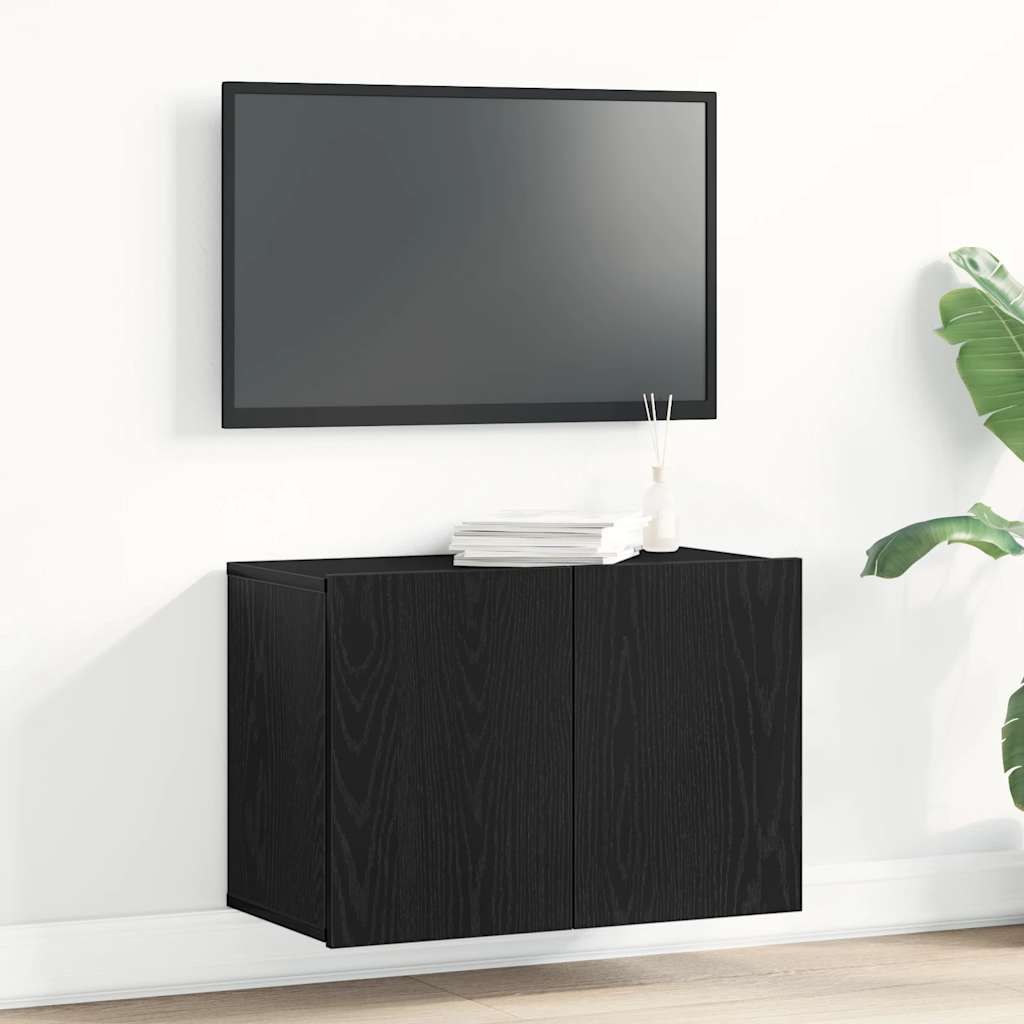 TV cabinet, black oak, 60x30x41 cm, engineered wood