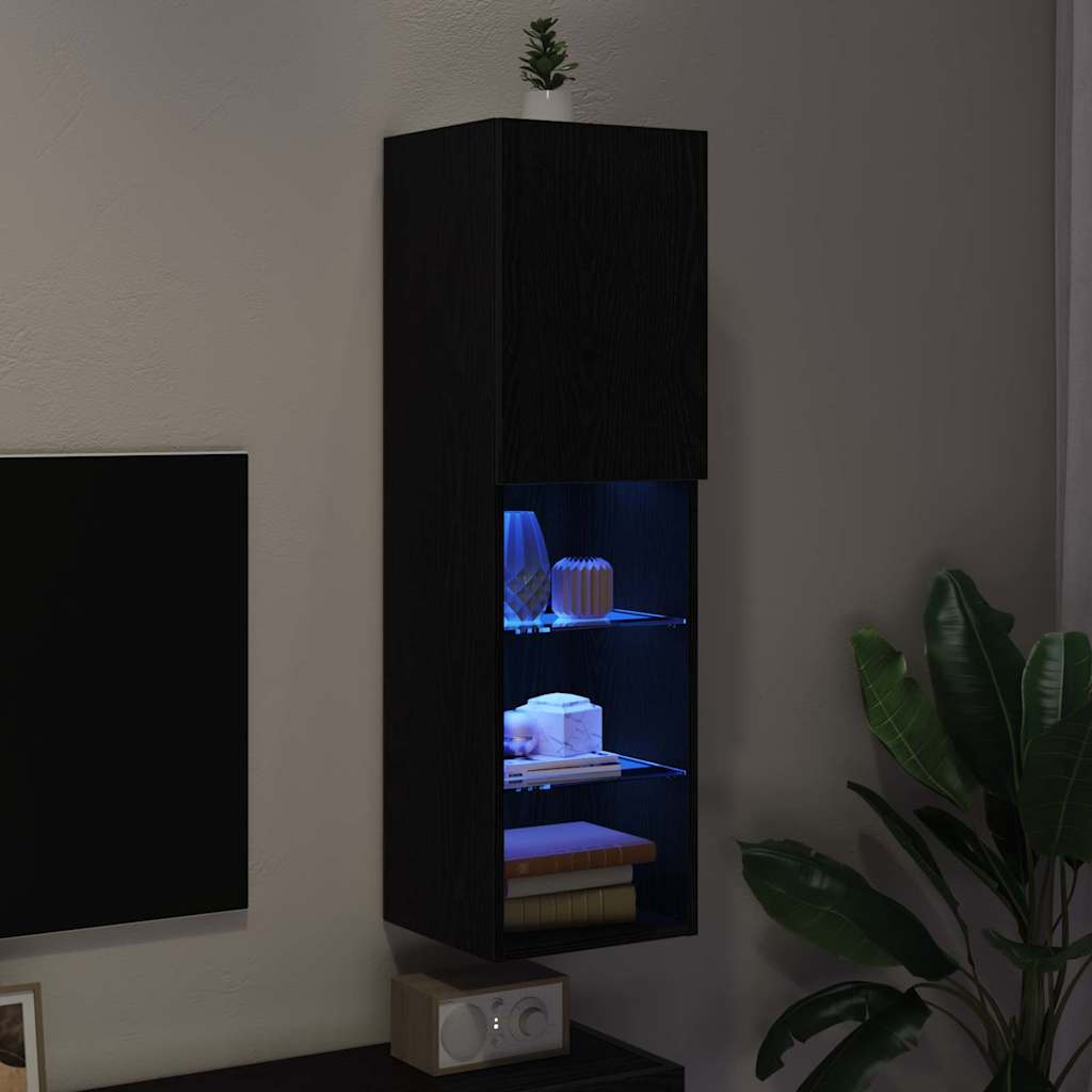 Televizoriaus spintelė Juoda 30.5 x 30 x 102 cm