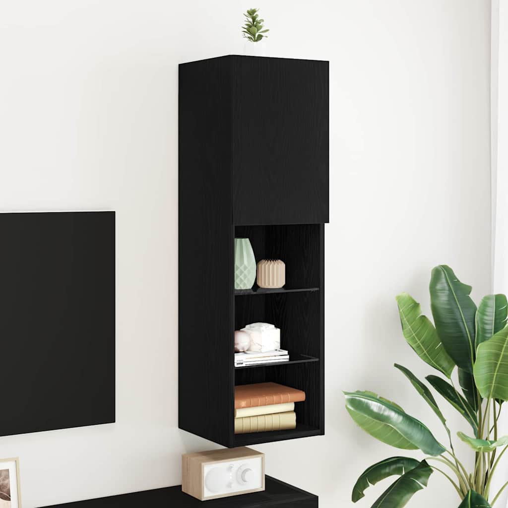 Televizoriaus spintelė Juoda 30.5 x 30 x 102 cm