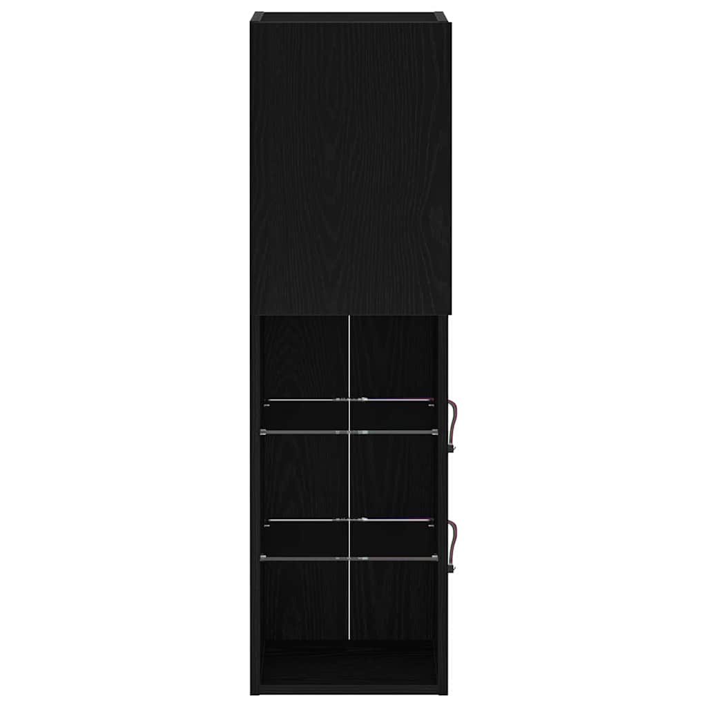 TV spintelių komplektas 2 pcs Juodas ąžuolas 30,5 x 30 x 102 cm
