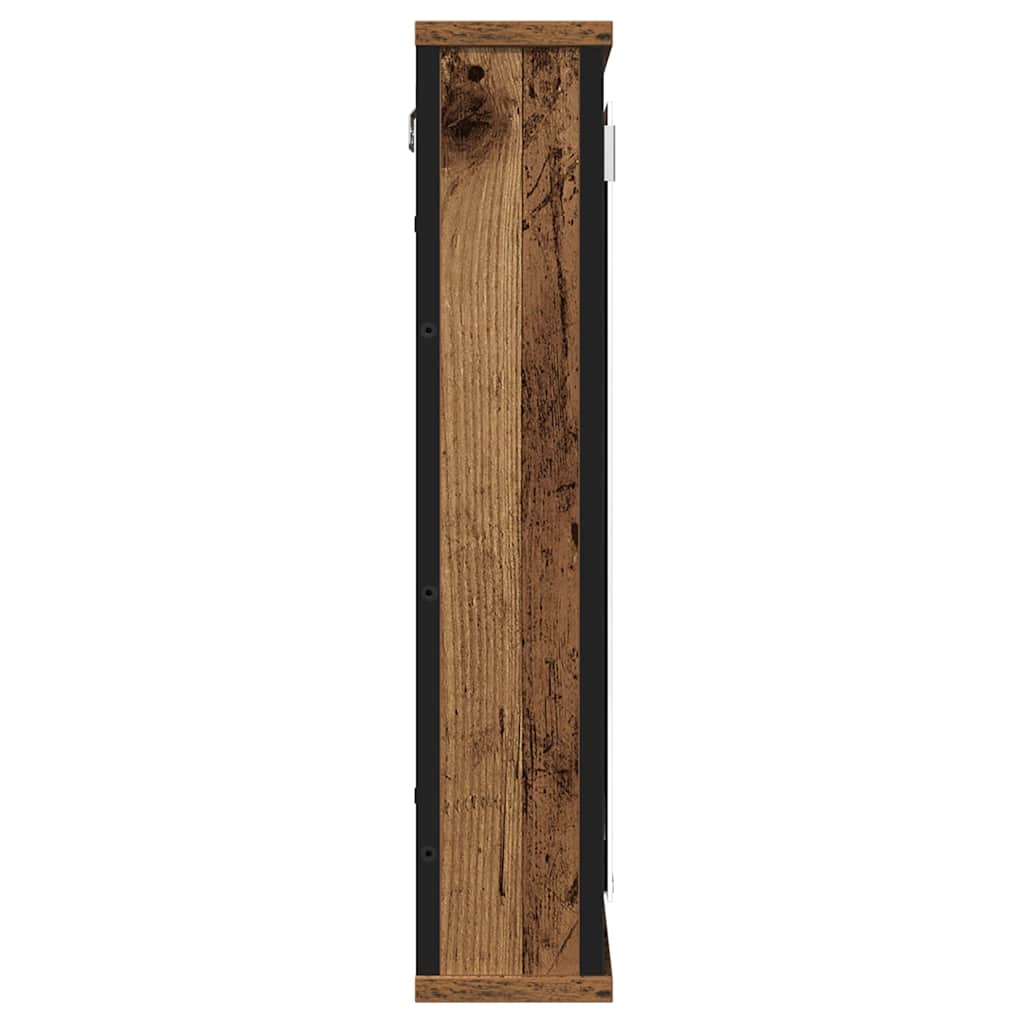 Vonios spintelė, veidrodinė, senovinė mediena, 42x12x60cm, inžinerinė mediena