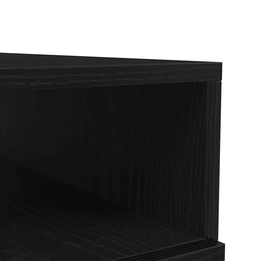 Kavos staliukas su LED lemputėmis, juodo ąžuolo spalvos, 90x49x40 cm