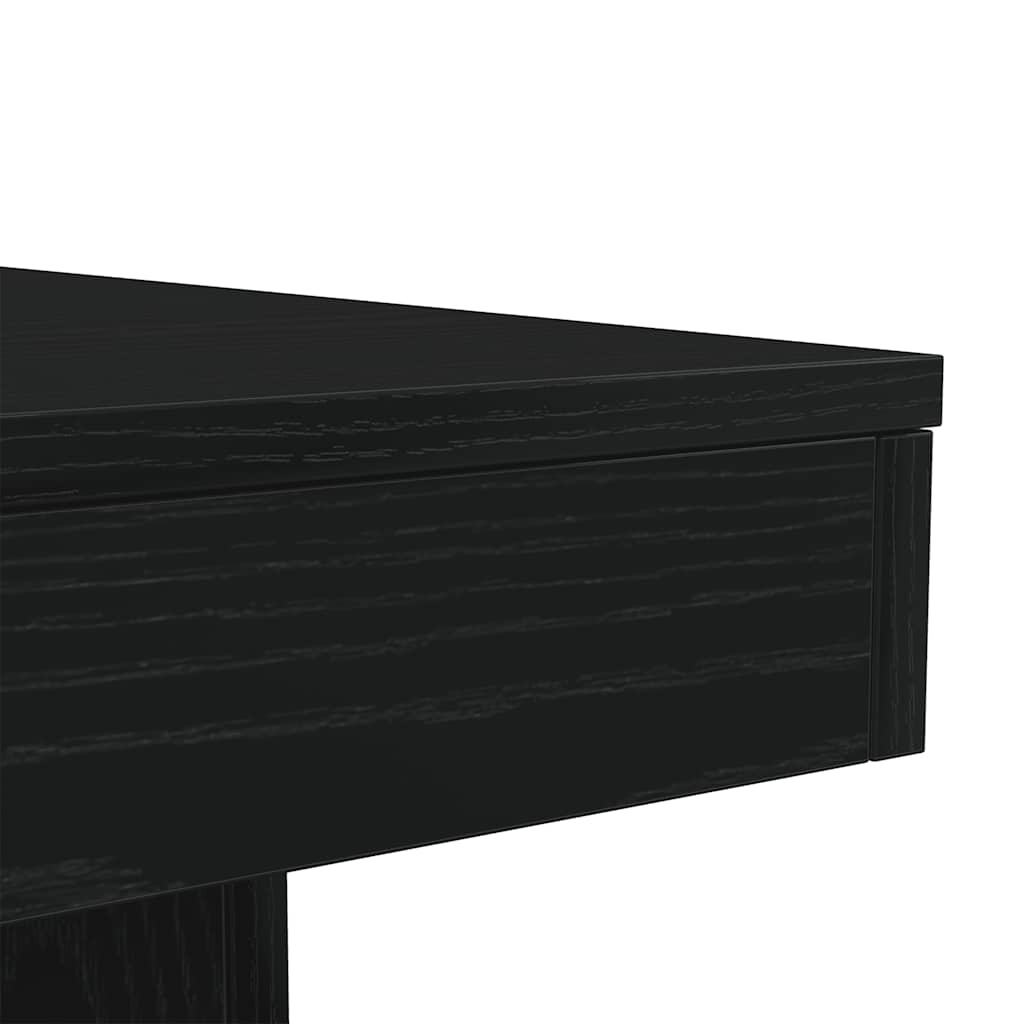 Kavos staliukas su LED lemputėmis, juodo ąžuolo spalvos, 90x50x40 cm