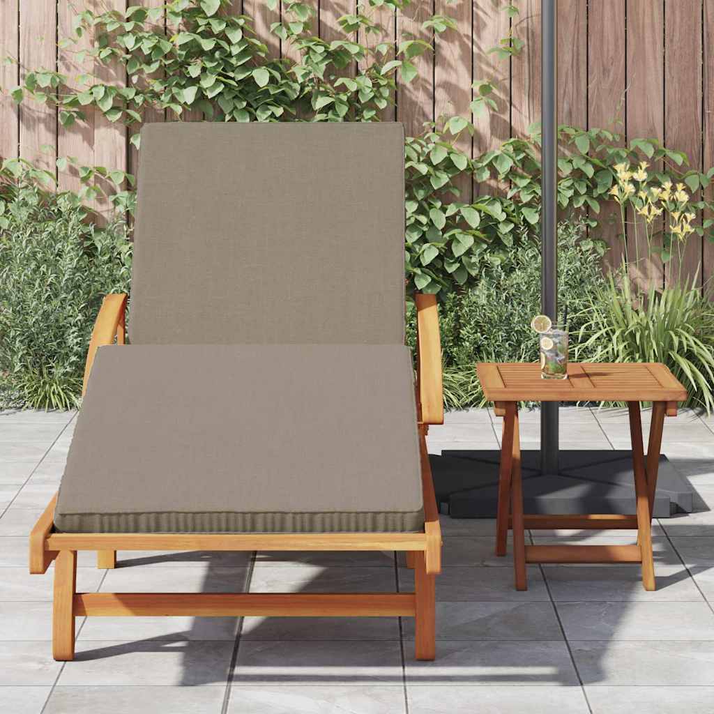 Sun Lounger Taupe 200 x 67 x 84cm Solid Acacia Wood
