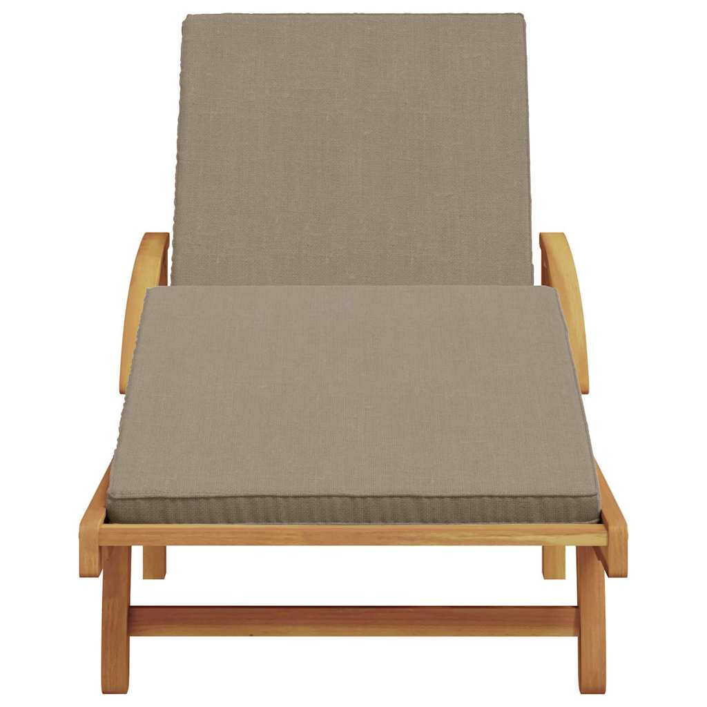 Sun Lounger Taupe 200 x 67 x 84cm Solid Acacia Wood