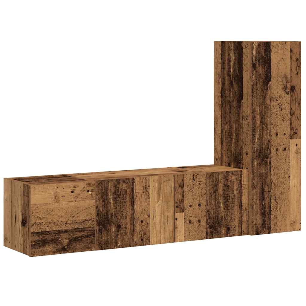 Wall-mounted TV cabinet set, 3-piece