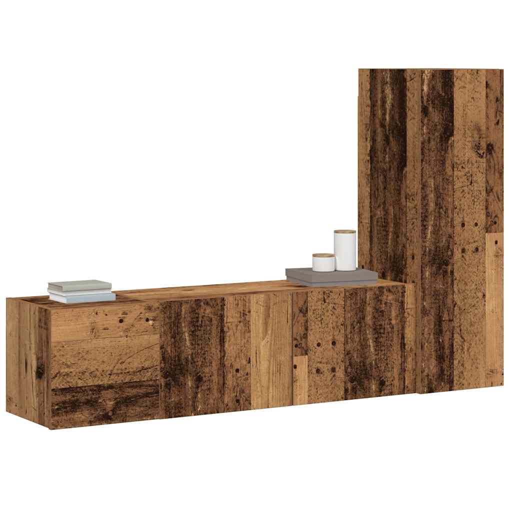 Wall-mounted TV cabinet set, 3-piece