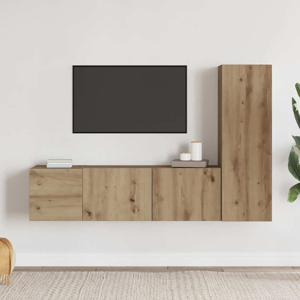 3-piece TV cabinet set Artisan Oak