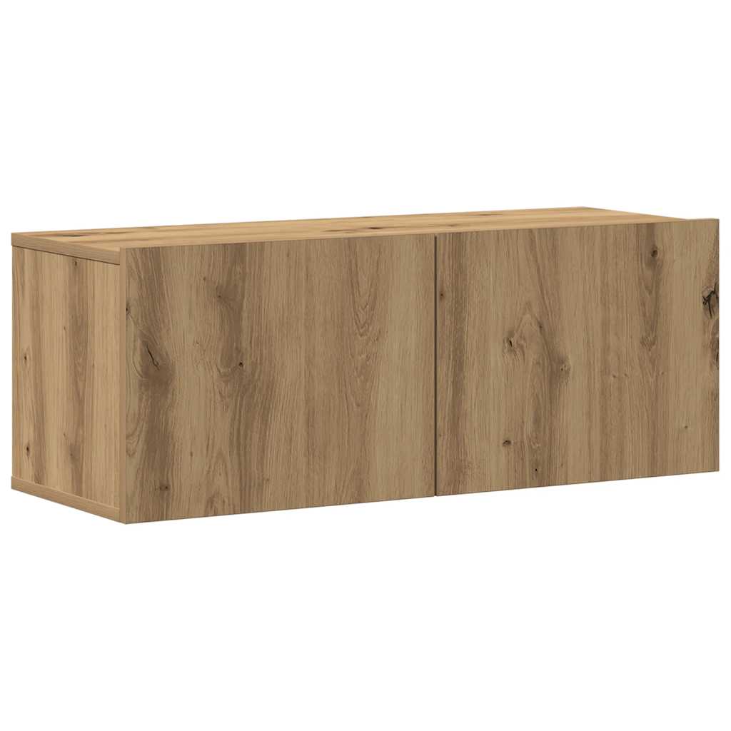 3 dalių sieninis televizoriaus spintelės komplektas Artisan Oak