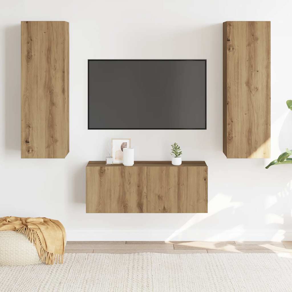3-piece TV cabinet set Artisan Oak