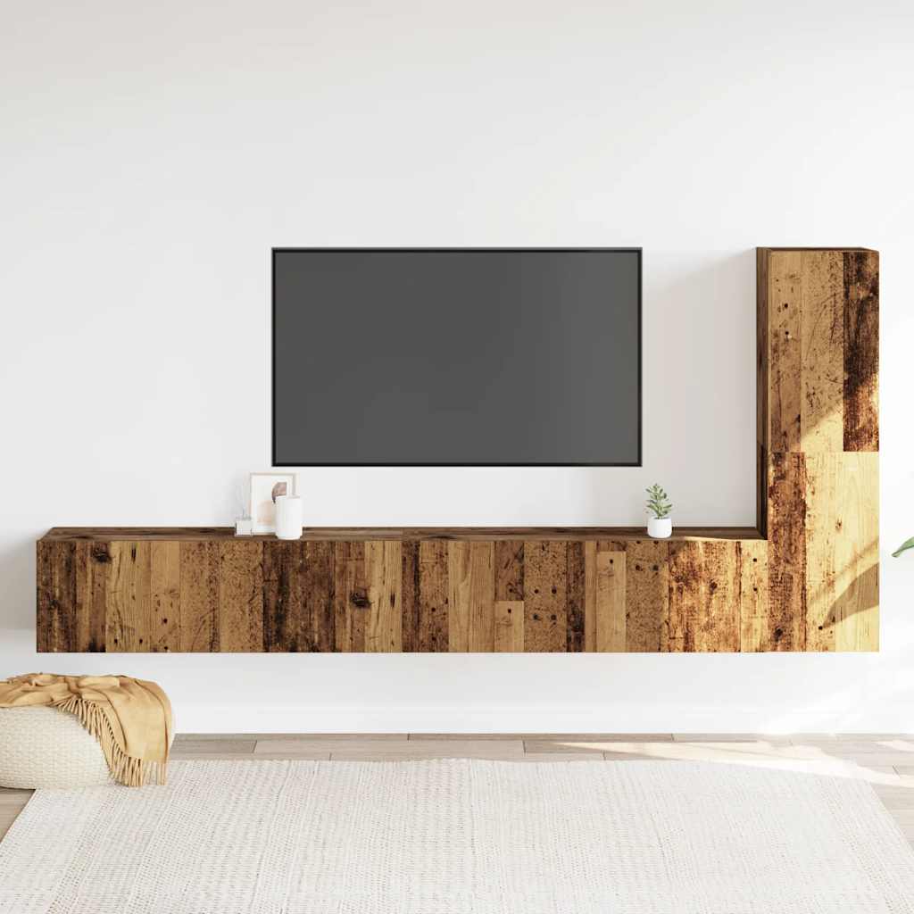 Wall-mounted TV cabinet set, 3-piece