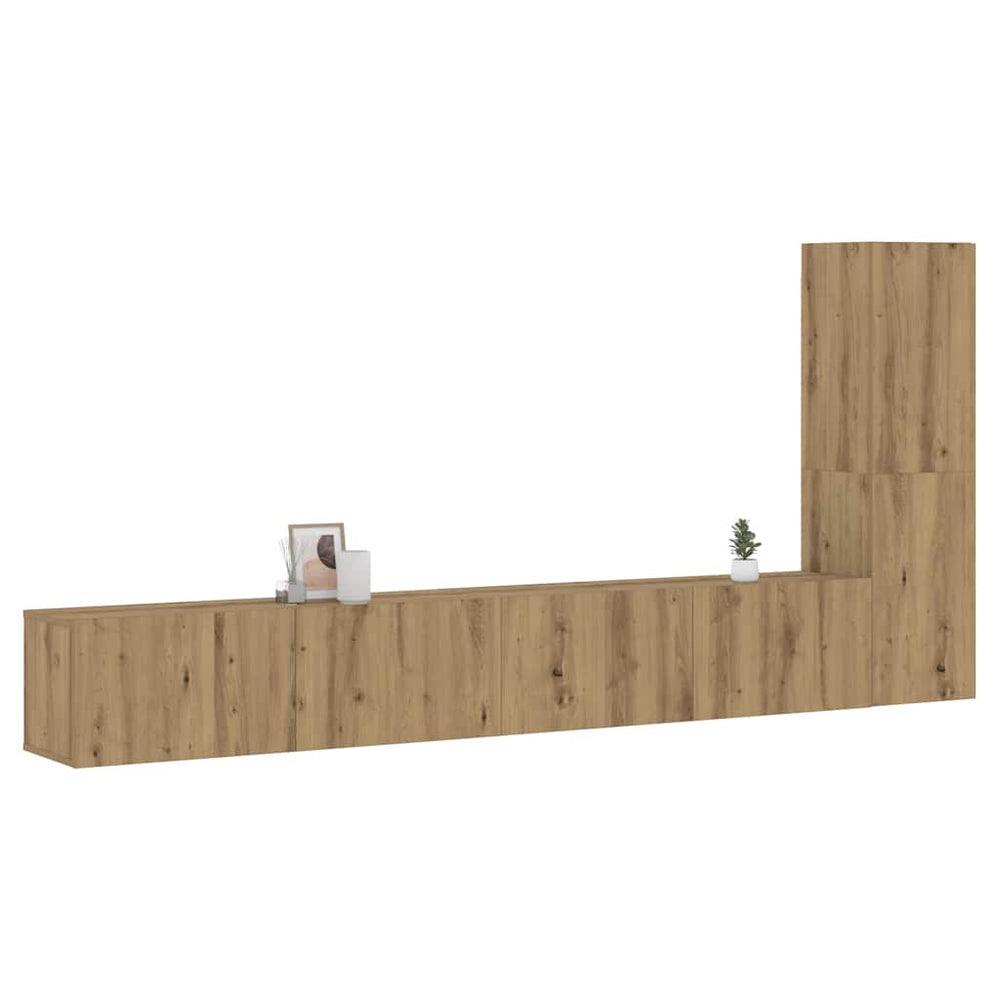3 dalių sieninis televizoriaus spintelės komplektas Artisan Oak