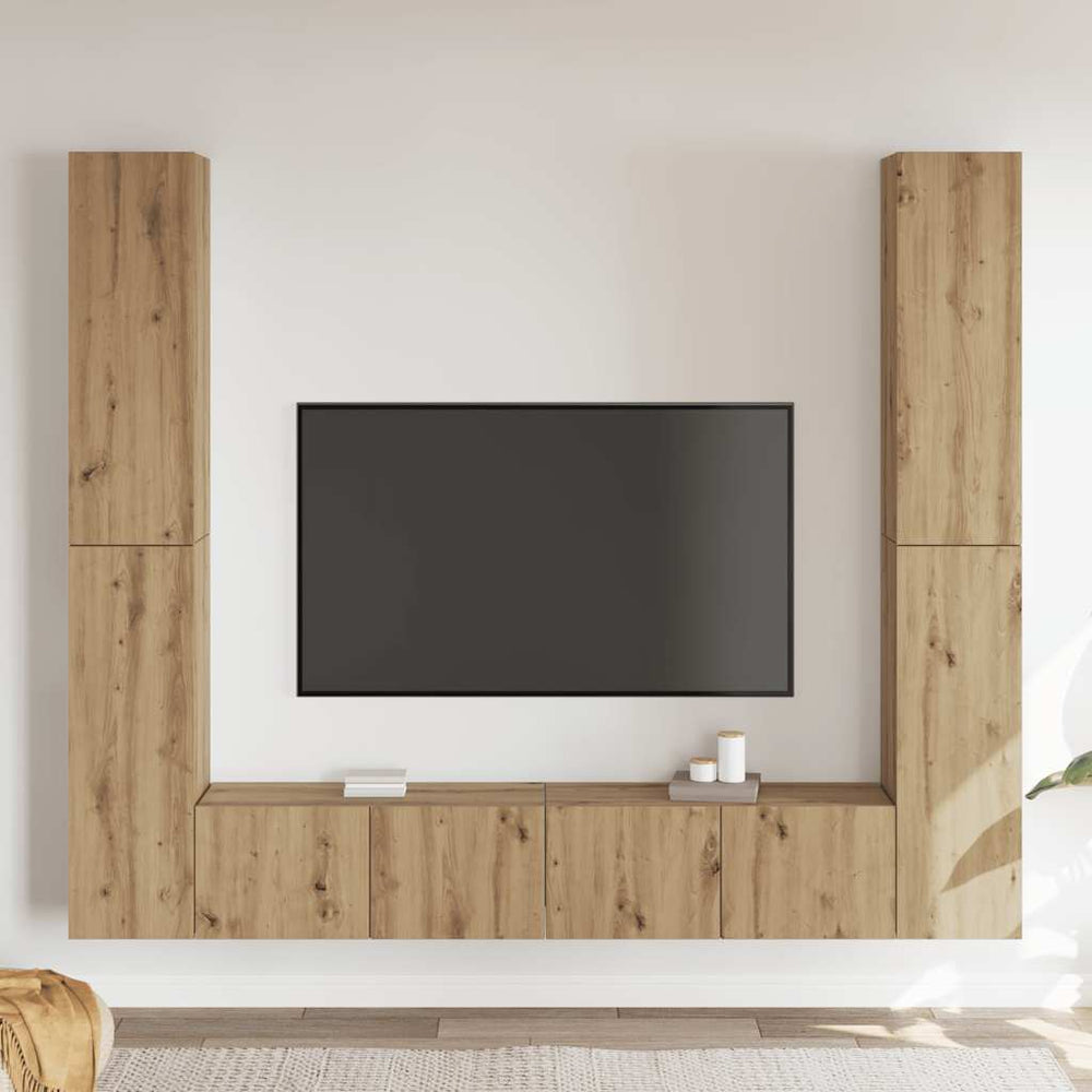 6-Piece Wall TV Cabinet Set Artisan Oak