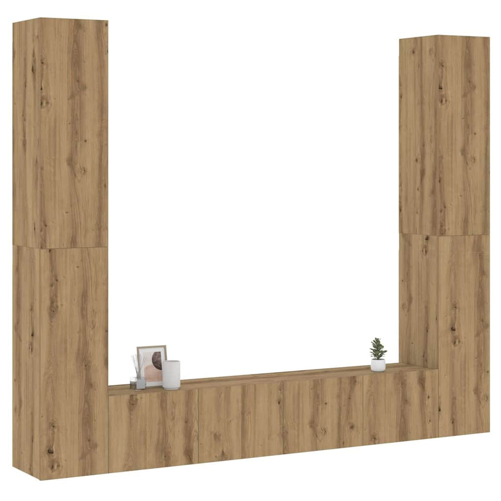 6 dalių sieninis televizoriaus spintelės komplektas Artisan Oak