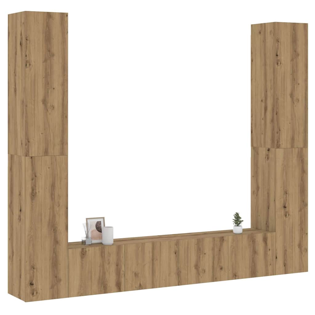 6 dalių sieninis televizoriaus spintelės komplektas Artisan Oak