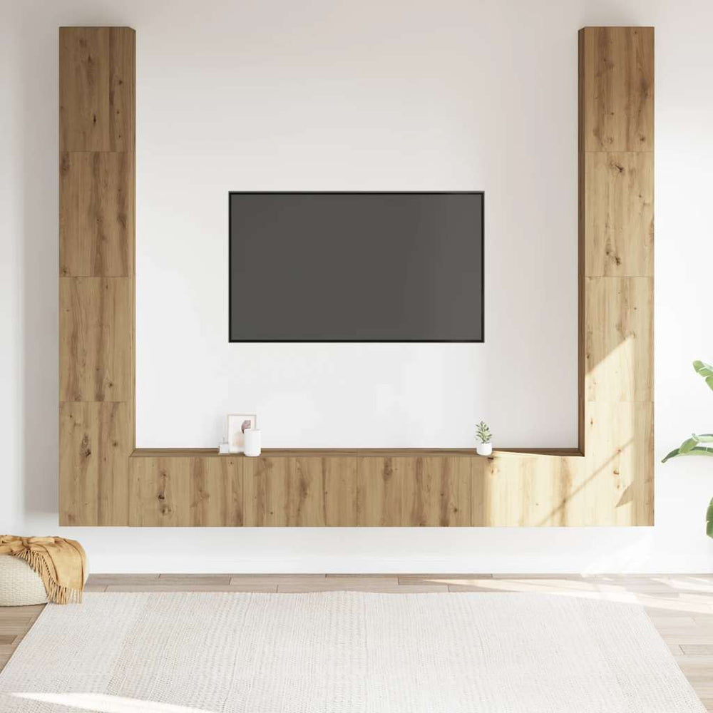 6 dalių sieninis televizoriaus spintelės komplektas Artisan Oak
