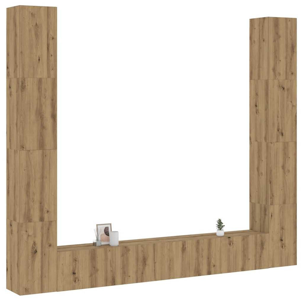 6 dalių sieninis televizoriaus spintelės komplektas Artisan Oak