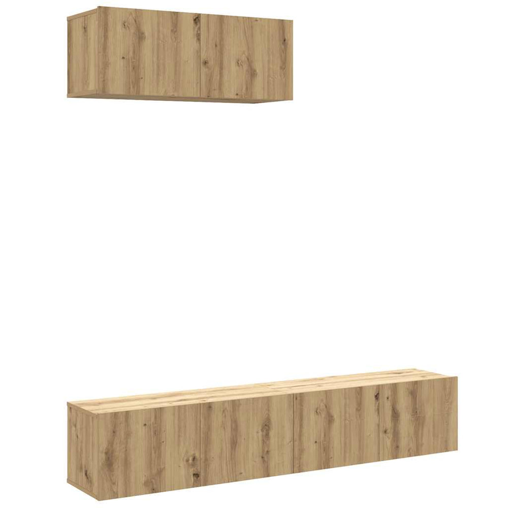 3 dalių sieninis televizoriaus spintelės komplektas Artisan Oak