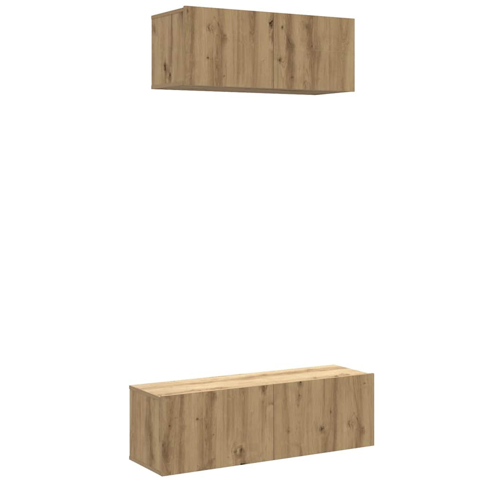 2 dalių sieninis televizoriaus spintelės komplektas Artisan Oak