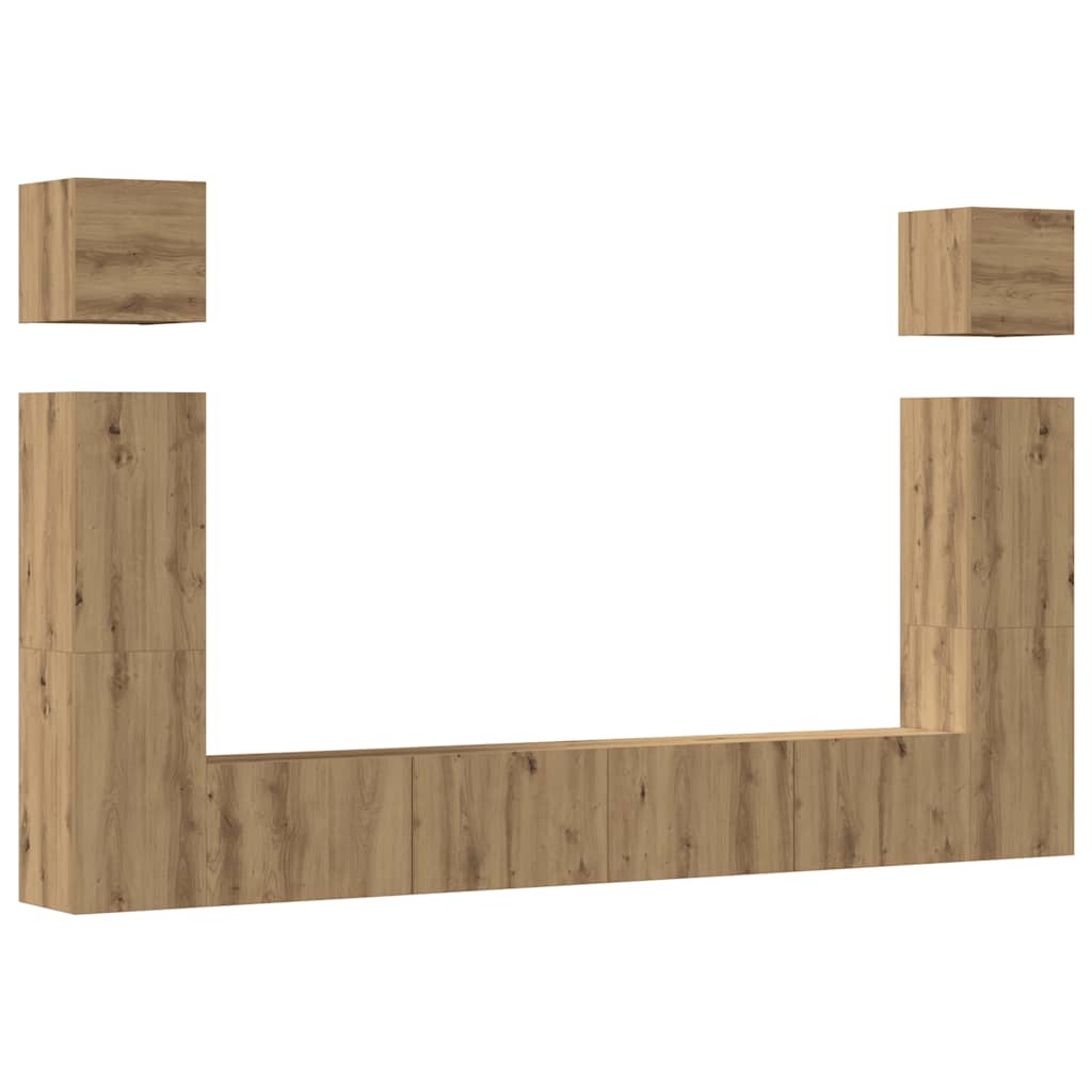 6 dalių sieninis televizoriaus spintelės komplektas Artisan Oak
