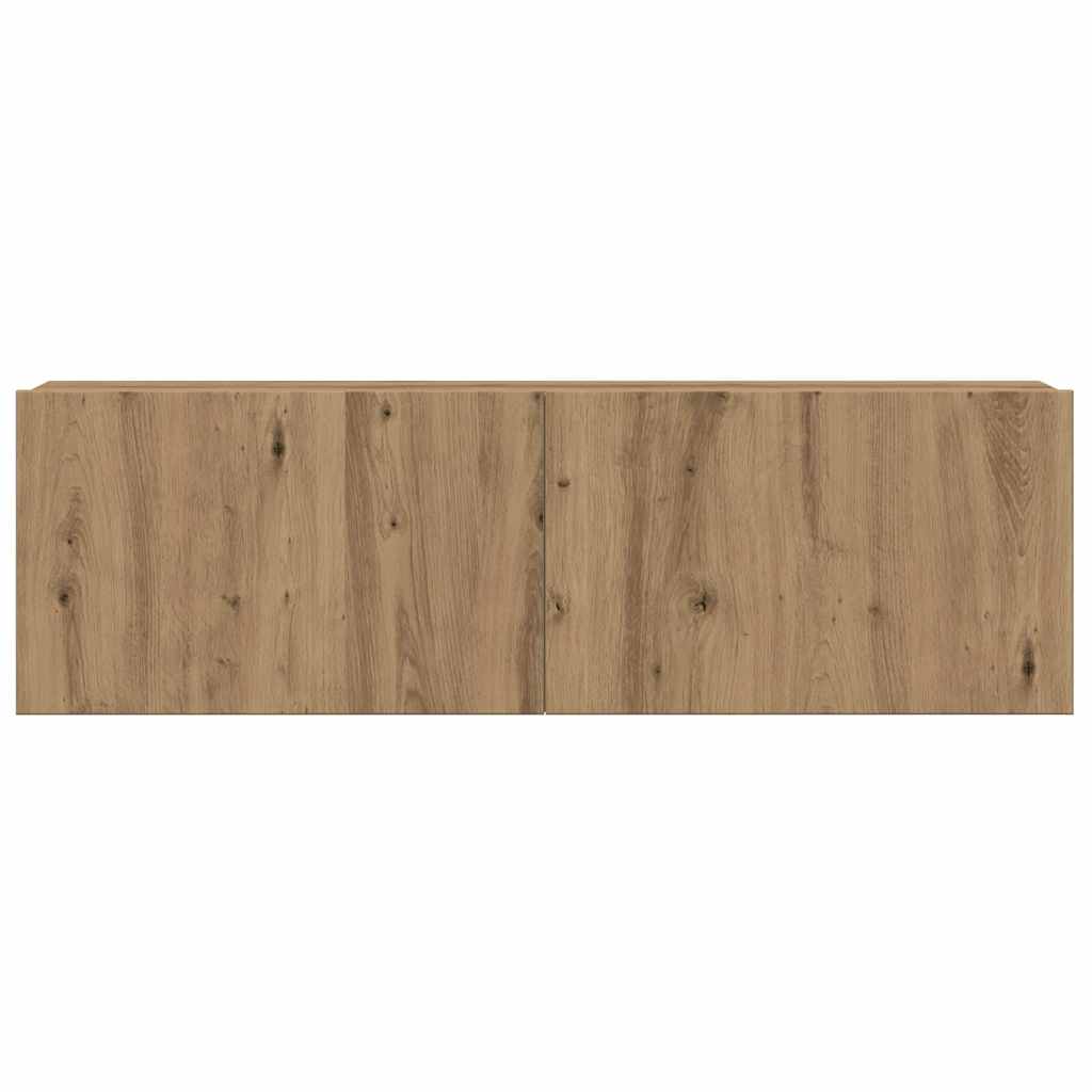 4 dalių sieninis televizoriaus spintelės komplektas Artisan Oak