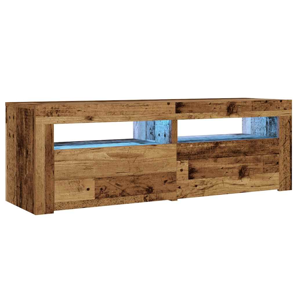 Spintelės prie lovos 2 vnt su šviesos diodais Old Wood