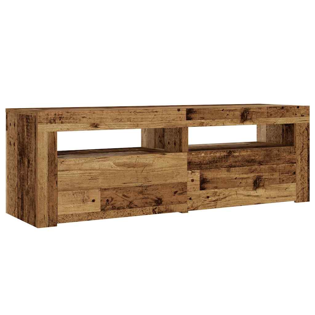 Spintelės prie lovos 2 vnt su šviesos diodais Old Wood