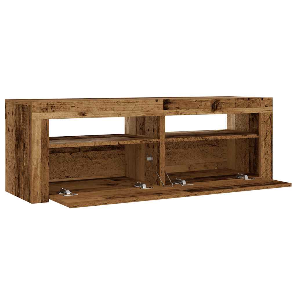 Spintelės prie lovos 2 vnt su šviesos diodais Old Wood