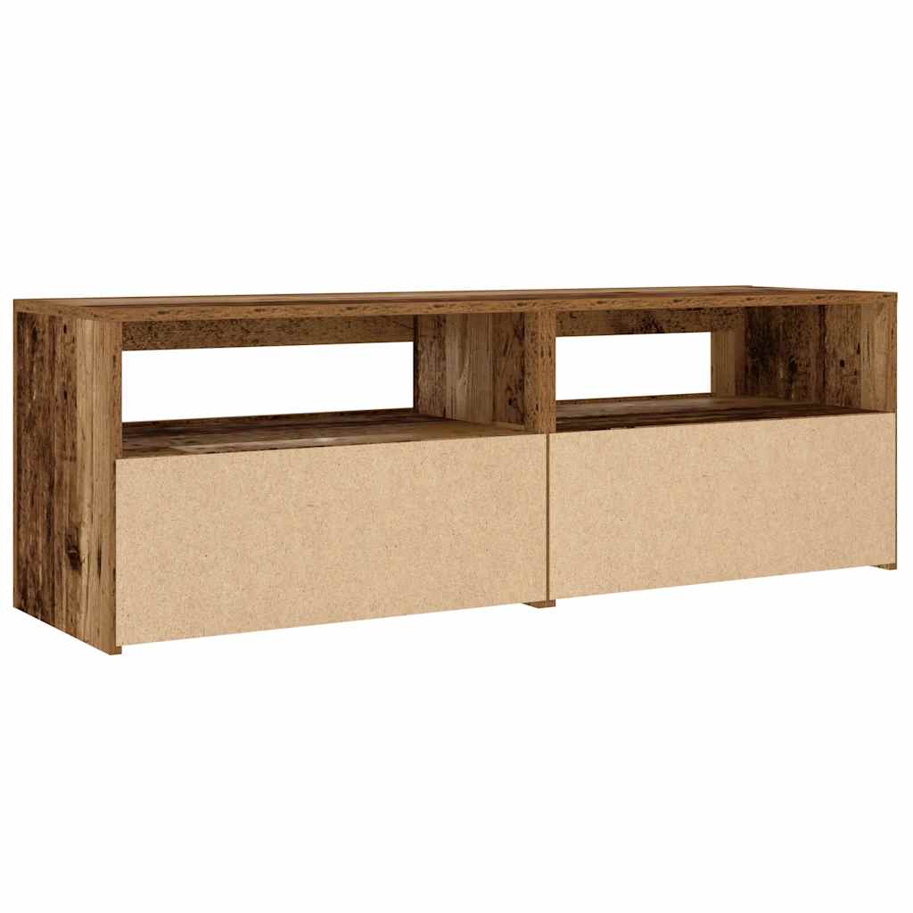 Spintelės prie lovos 2 vnt su šviesos diodais Old Wood