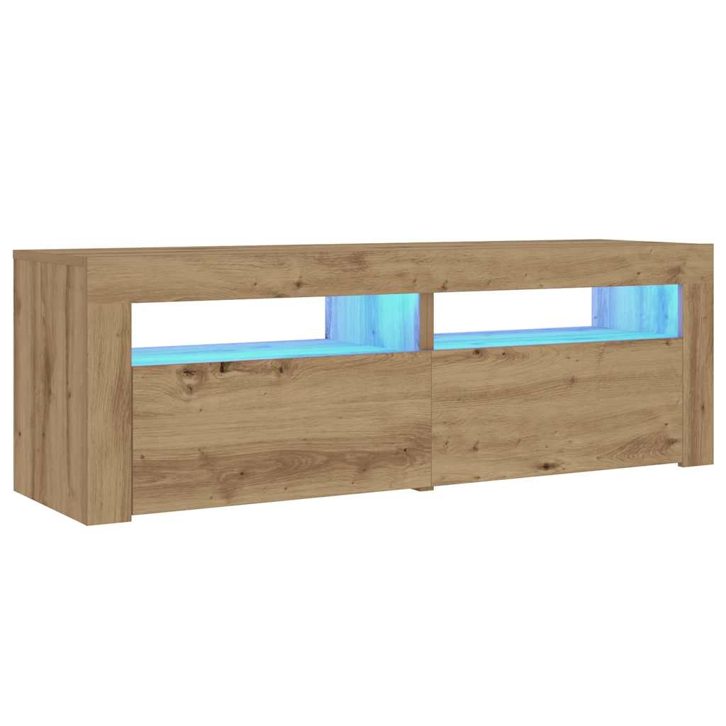 Spintelės prie lovos 2 vnt su šviesos diodais Artisan Oak