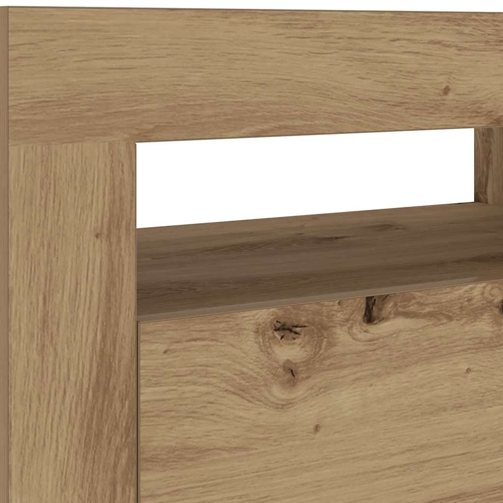 Naktsskapīši 2 gab. ar LED apgaismojumu, ozolkoka Artisan krāsā