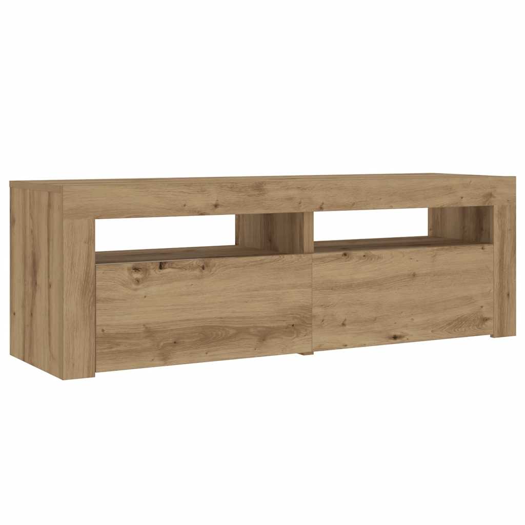Spintelės prie lovos 2 vnt su šviesos diodais Artisan Oak