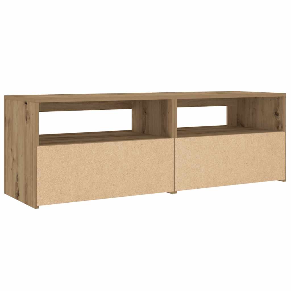 Spintelės prie lovos 2 vnt su šviesos diodais Artisan Oak