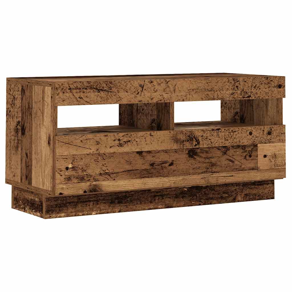 TV spintelė su LED lemputėmis, senovinė mediena, 180x35x40cm, inžinerinė mediena