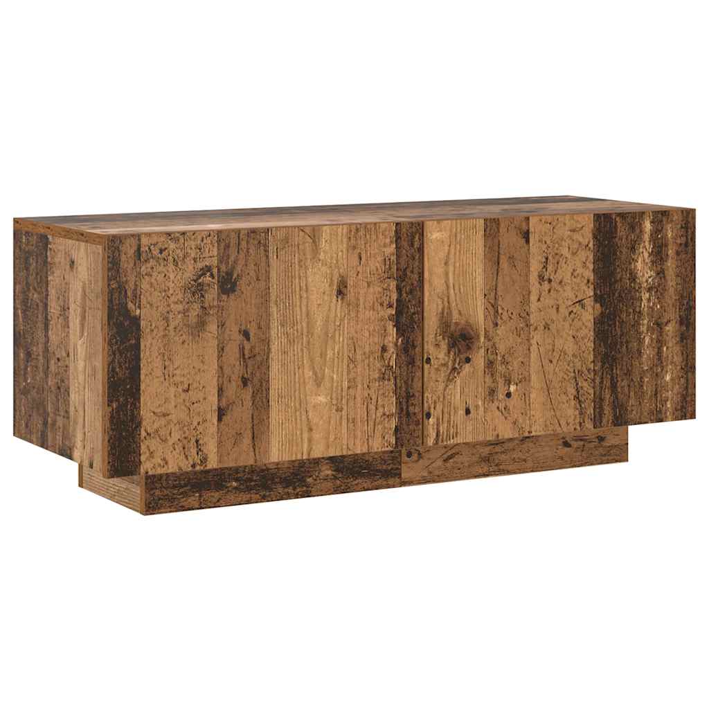TV spintelė su LED lemputėmis, senovinė mediena, 200x35x40cm, inžinerinė mediena