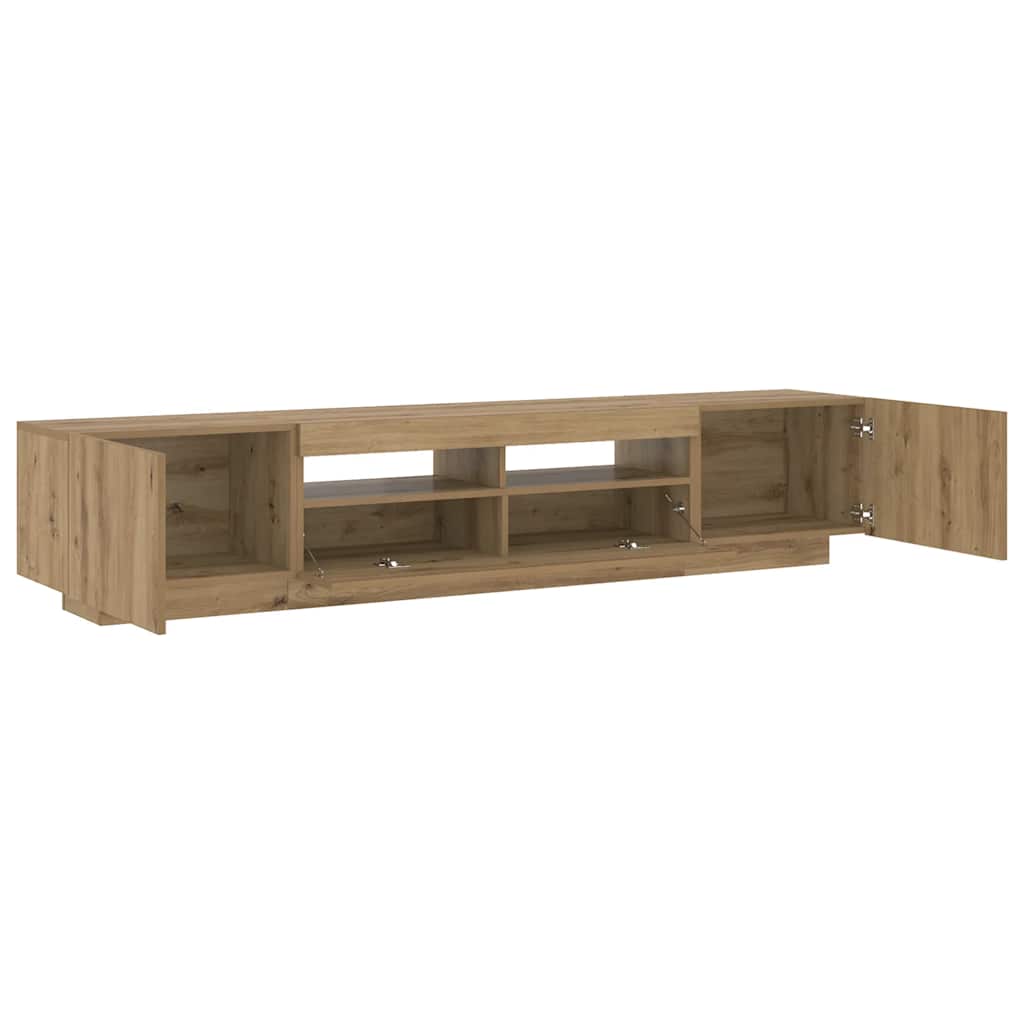 TV skapītis ar LED apgaismojumu Artisan ozols