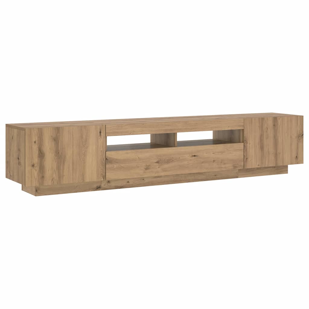 TV skapītis ar LED apgaismojumu Artisan ozols